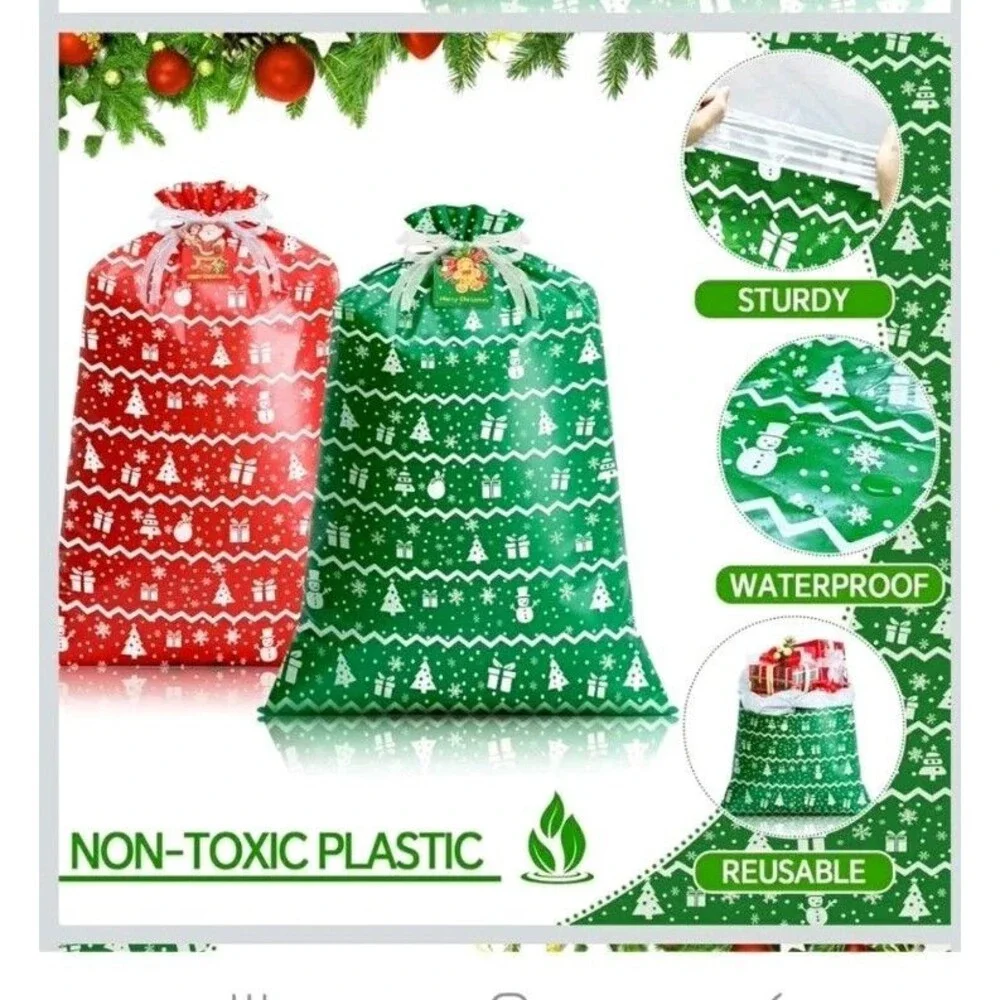 LIMUIKA Large Christmas Gift Bags 6 PCS 44''x36'' Extra Large Plastic Gift Bags